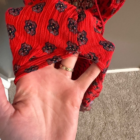 Boho Red Tasseled Sleeveless Maxi Dress - Pink Rose size Small - Some damage - M - Picture 4 of 8